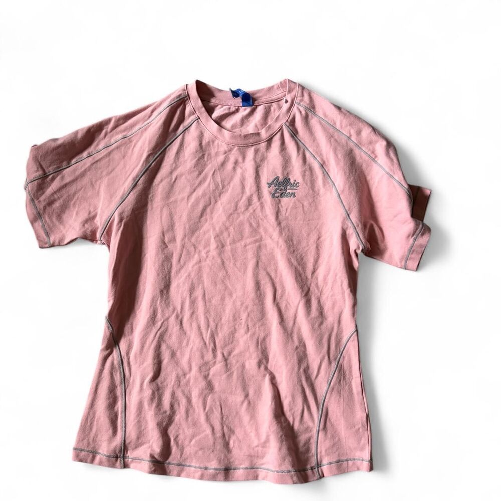 Aelfric-eden Women's Pink and Grey T-shirt